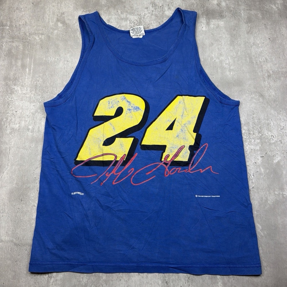Blue Sleeveless Jersey Tank with Yellow '24' Graphic